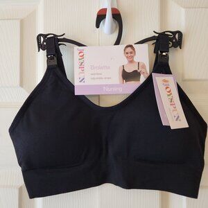 Joysun Seamless Nursing Bralette M With Adjustable Straps In Black For Comfort &